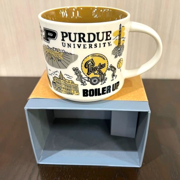Set of 2 NEW 14oz Starbucks Purdue Been There Campus Collection mugs - Picture 6 of 9